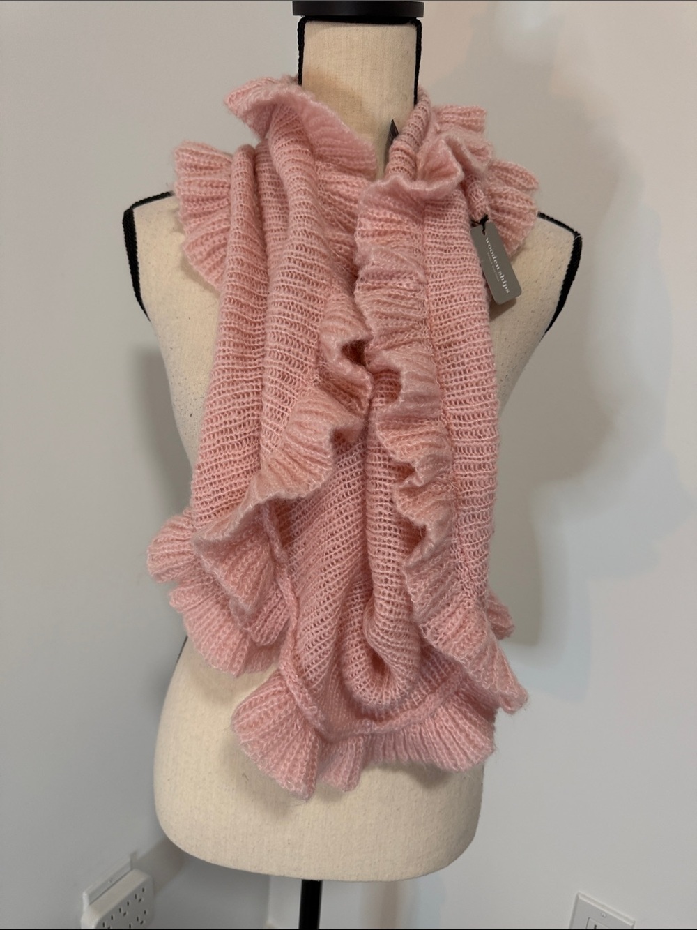 NWT Anthropologie Wooden Ships Ballet Pink Mohair Flapper Eternity Scarf